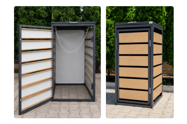 ZABUDOWA ŚMIETNIKOWA 1x120L kolor DREWNO